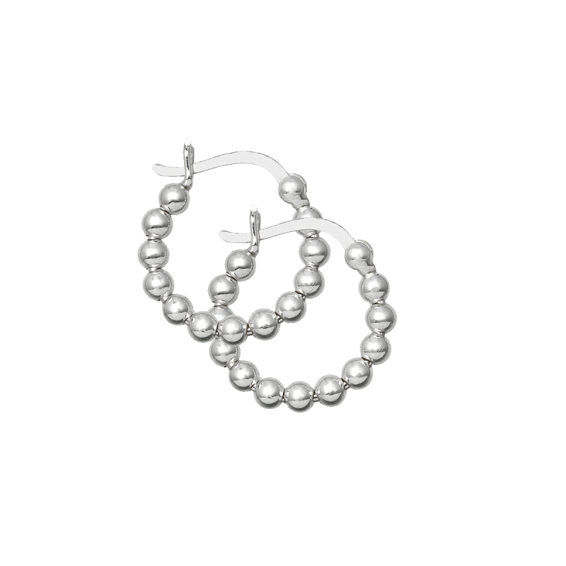 Серьги кольца шарики D18