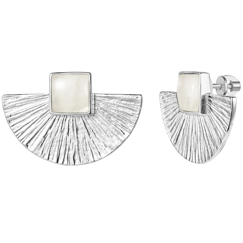 Серьги Равновесие с лунным камнем