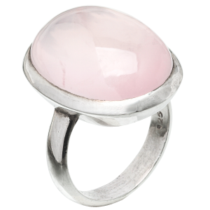 Кольцо с овальным розовым кварцем 18 размер