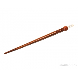 Деревянная заколка - шпилька с горным хрусталем