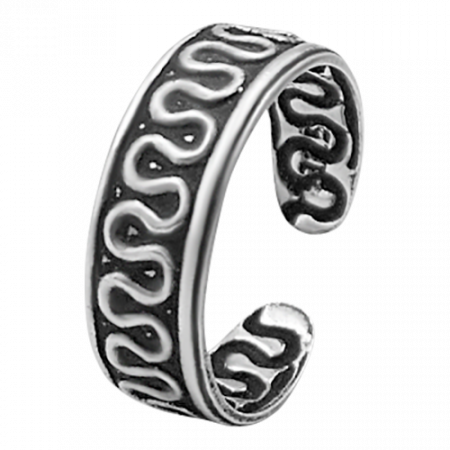 Серебряное кольцо на ногу «Змейка»