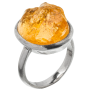 Кольцо Дзен с необработанным цитрином