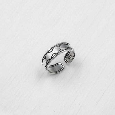 Серебряное кольцо на ногу Ромбы