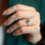 Кольцо Дзен с необработанным флюоритом