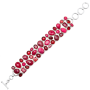 Широкий серебряный браслет с рубинами и гранатами