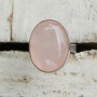 Кольцо с овальным розовым кварцем