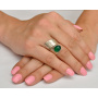 Кольцо чеканное «Фольга» с зеленым ониксом