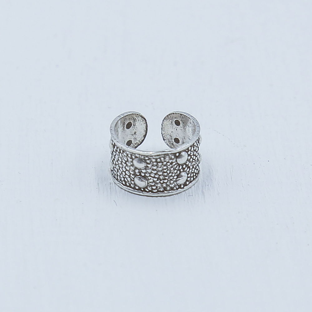 Серьги каффы из серебра с чернением