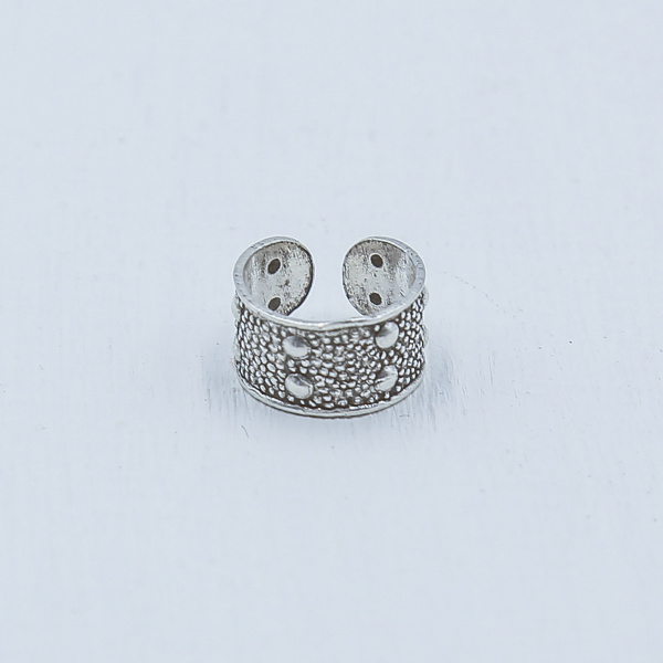 Серьги каффы из серебра с чернением