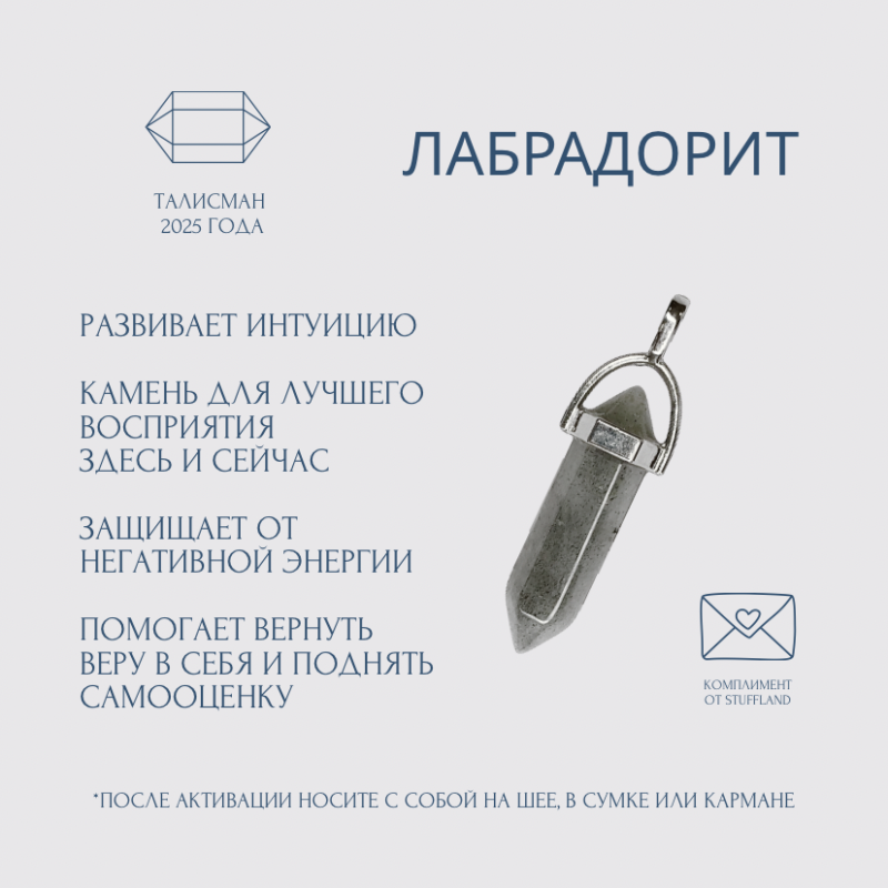 Талисман 2025. Маятник с кристаллом лабрадорита