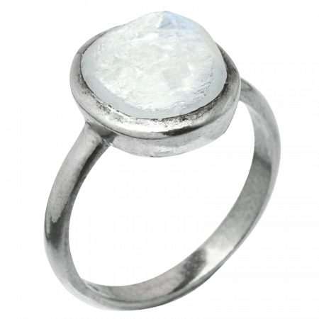 Кольцо Дзен с необработанным лунным камнем 1
