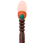 Деревянная заколка - шпилька с розовым кварцем 8