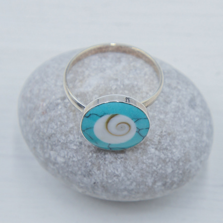 Кольцо «Shiva eye (Глаз Шивы)» Бирюзовое малое