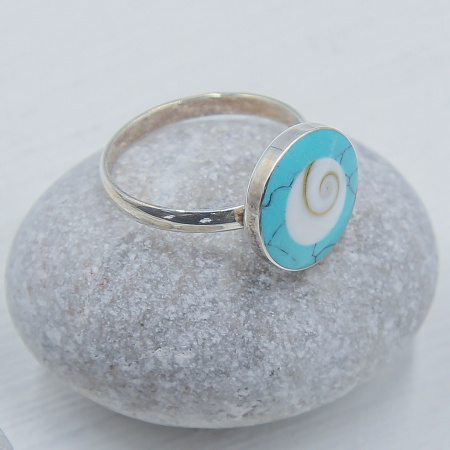 Кольцо «Shiva eye (Глаз Шивы)» Бирюзовое малое