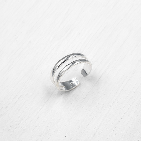 Серебряное кольцо на ногу Двойное