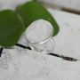 Кольцо Дзен с большим необработанным лунным камнем
