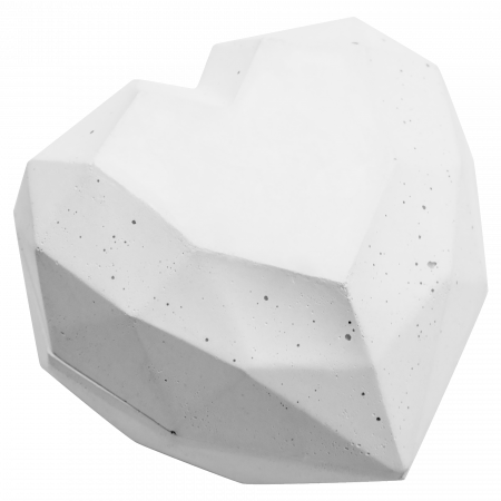Шкатулка из бетона Сердце белая
