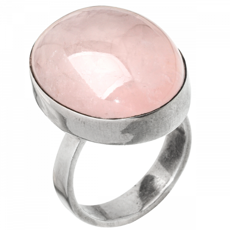 Кольцо с овальным розовым кварцем 18.25 размер