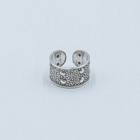 Серьги каффы из серебра с чернением