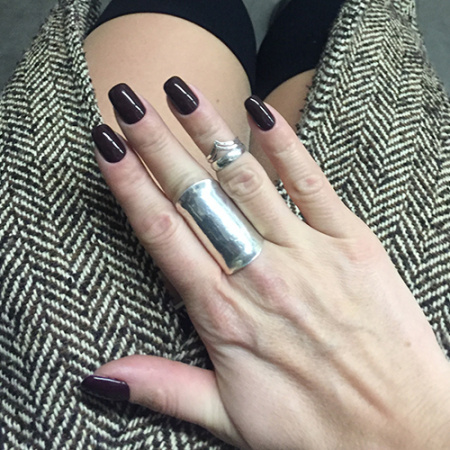 Длинное кольцо на половину пальца