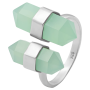 Открытое кольцо с кристаллами халцедона