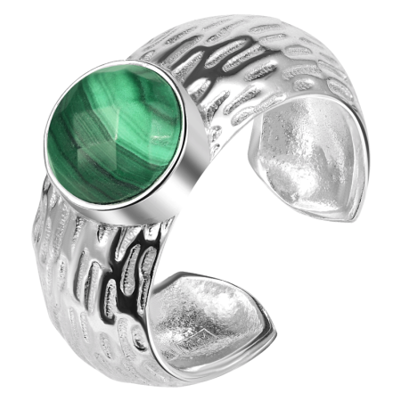 Кольцо Мой путь с малахитом