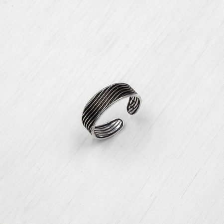 Серебряное кольцо на ногу "Волны"