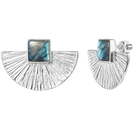 Серьги Равновесие с лабрадоритом