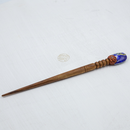 Заколка - шпилька с лазуритом (ляпис-лазурь) овал