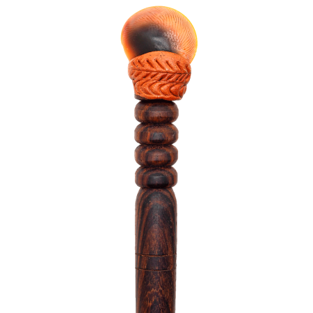 Деревянная заколка - шпилька с ракушкой глаз шивы 2