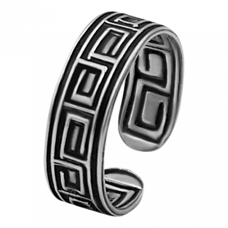 Серебряное кольцо на ногу «Греческое»